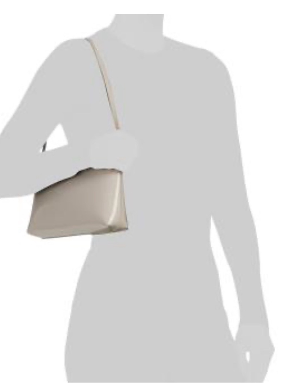 NWT! Mansur Gavriel Gaia Leather Shoulder Bag in light grey - Picture 3 of 9